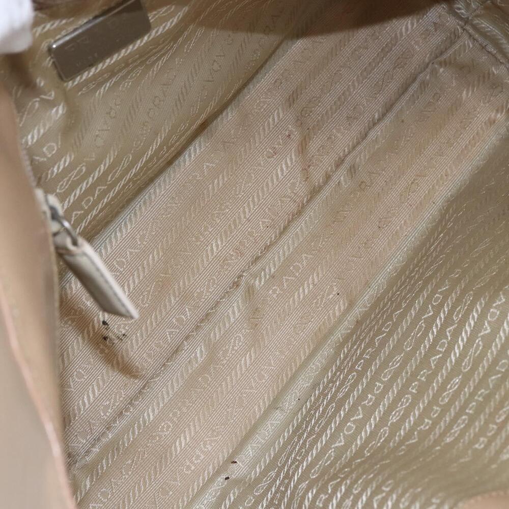 PRADA Tote Bag Enamel Beige Auth BA6491 - Picture 10 of 16